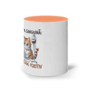 Cană cu Interior Colorat „Grupa Sanguină: Espresso Pozitiv”