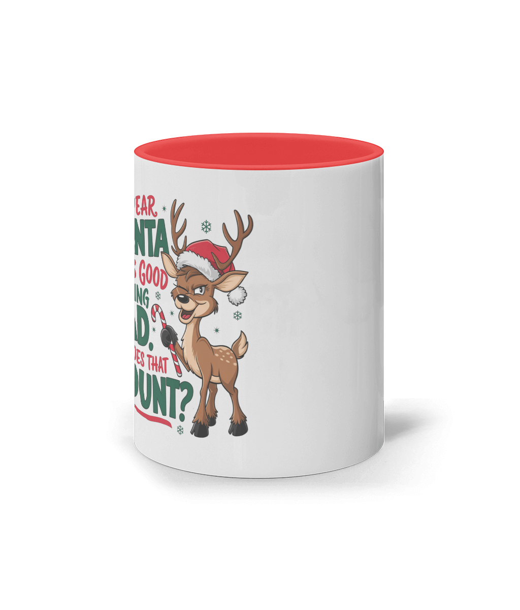 Cană Ceramică Albă Colorată La Interior „Dear Santa, I was good” - imagine 2