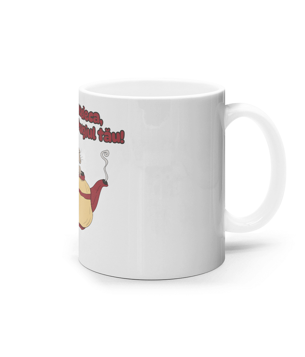 Cană ceramică albă „Nu mă judeca, și tu ai refugiul tău” - imagine 3