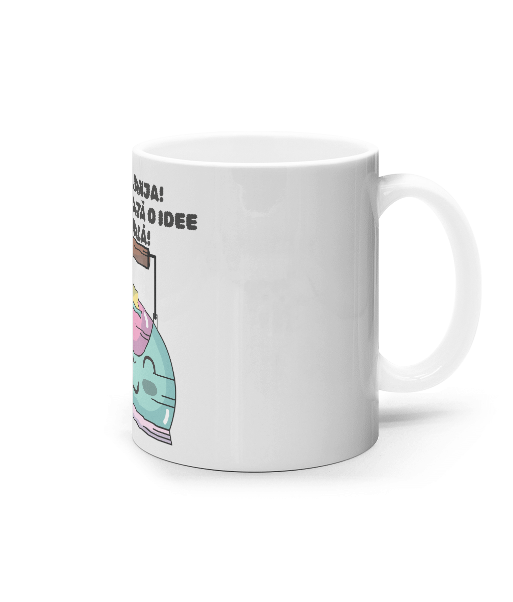 Cană Ceramică Albă „Nu deranja! Se infuzează o idee genială” - imagine 3