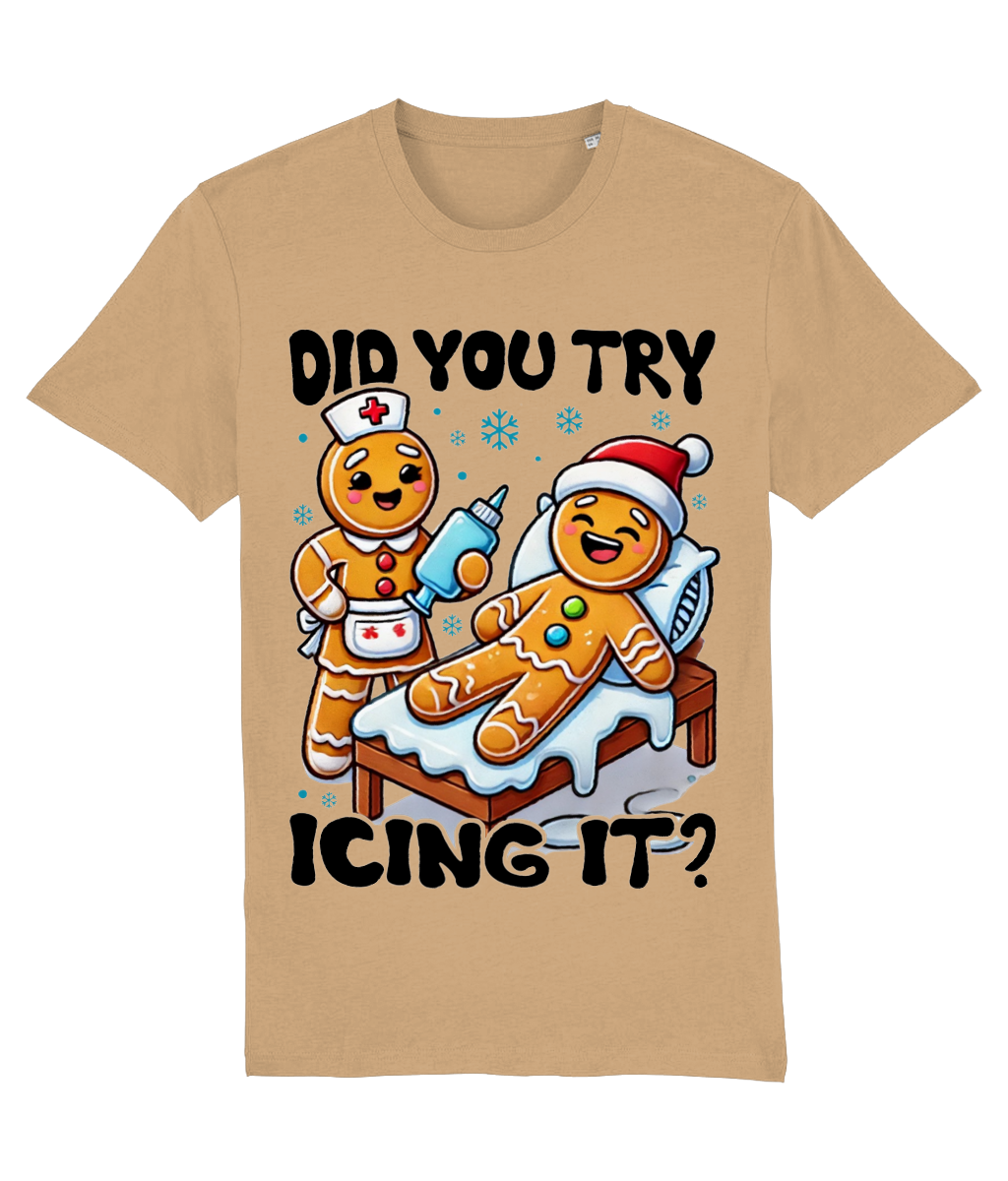 Tricou bărbați „Did you try icing it?” – Un cadou haios și confortabil! de cRACIUN