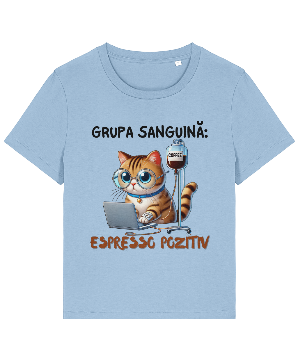 Tricou damă „Grupa Sanguină Espresso Pozitiv” - imagine 7