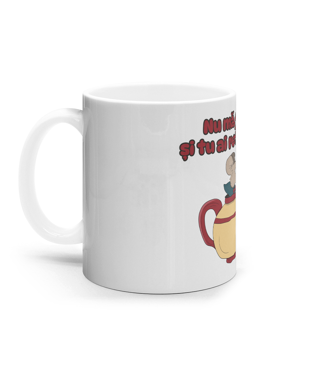 Cană ceramică albă „Nu mă judeca, și tu ai refugiul tău” - imagine 2