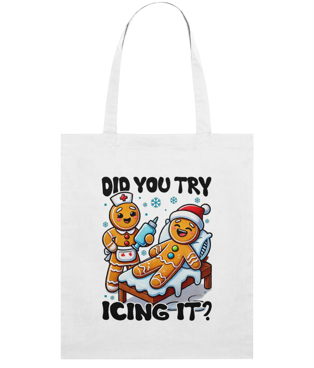 Sacoșă din Bumbac „Did you try icing it?” | Light Tote Bag - imagine 2