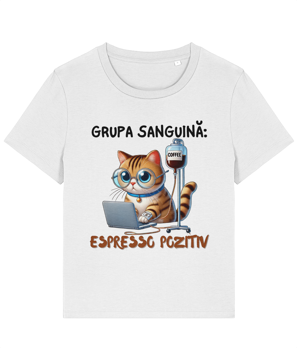 Tricou damă „Grupa Sanguină Espresso Pozitiv” - imagine 2