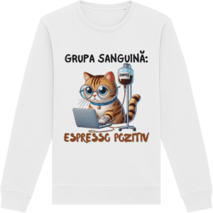 Bluza unisex „Grupa Sanguină Espresso Pozitiv”