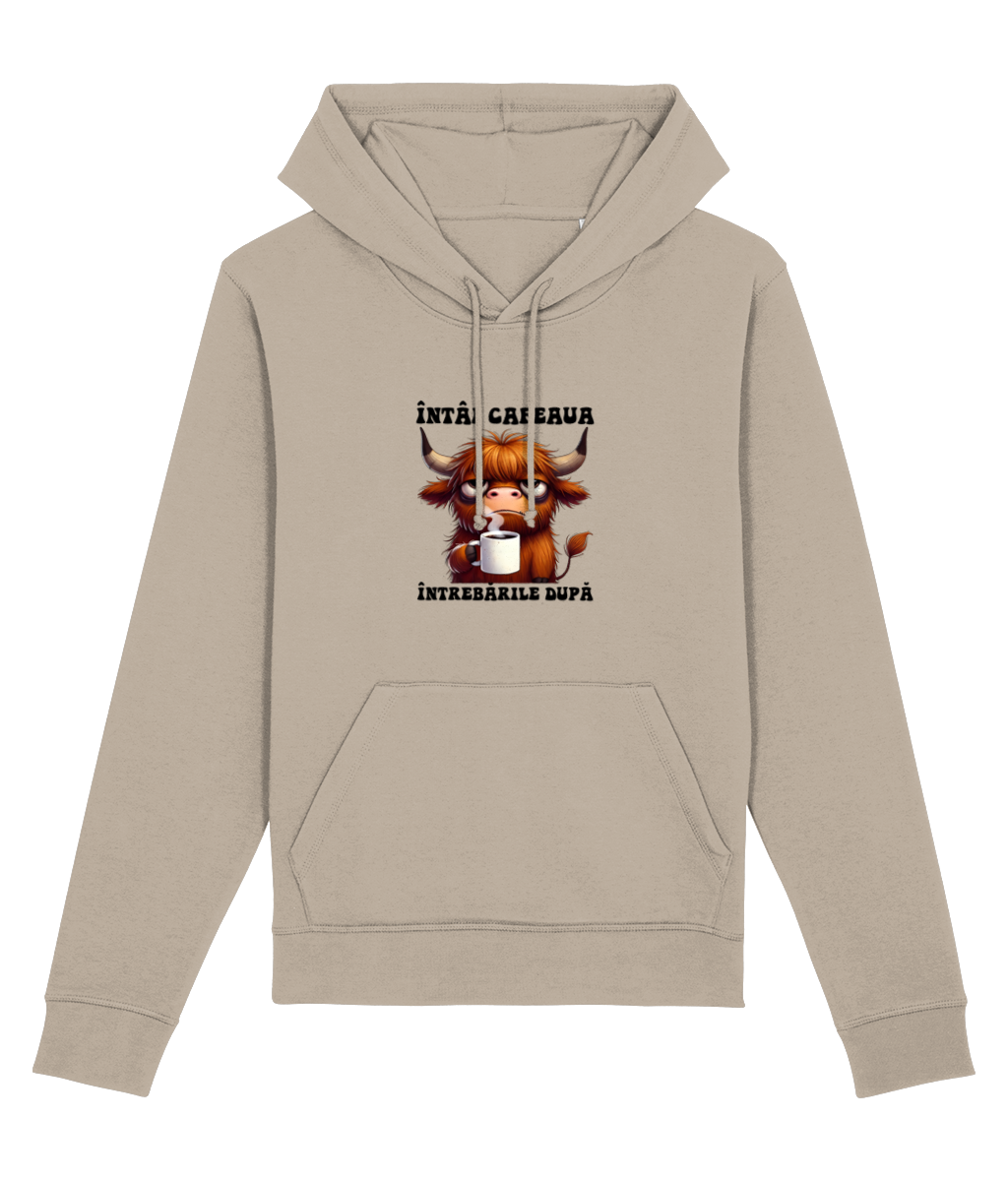 Hanorac Unisex „Întâi Cafeaua, Întrebările După” - imagine 6