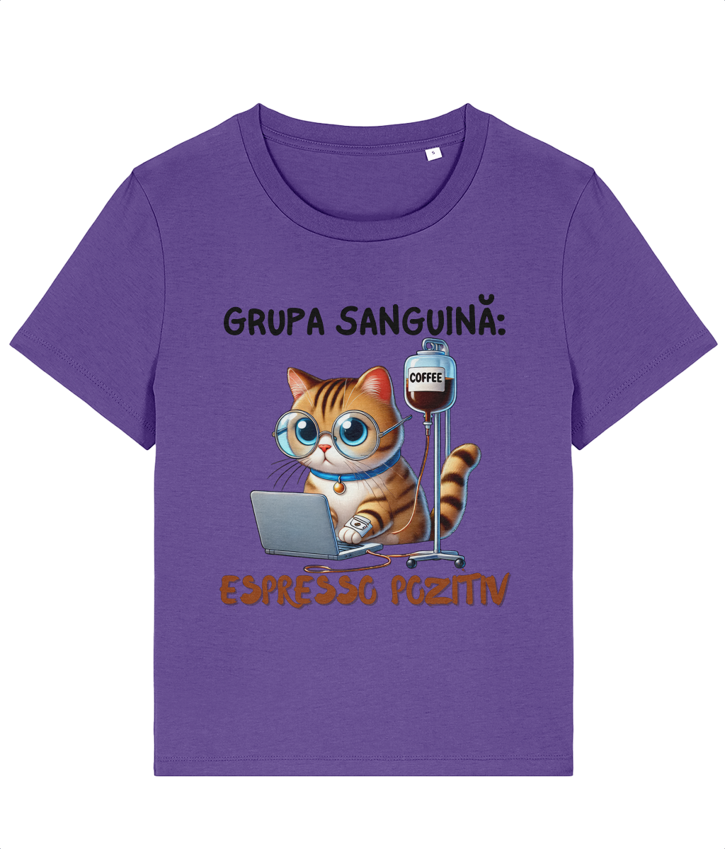 Tricou damă „Grupa Sanguină Espresso Pozitiv” - imagine 3