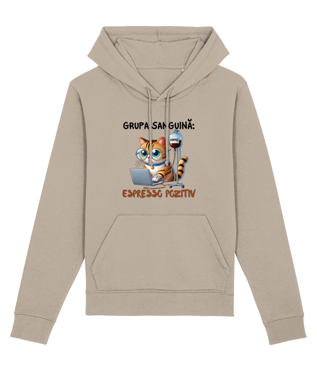 Hanorac Unisex „Grupa Sanguină Espresso Pozitiv” - imagine 7