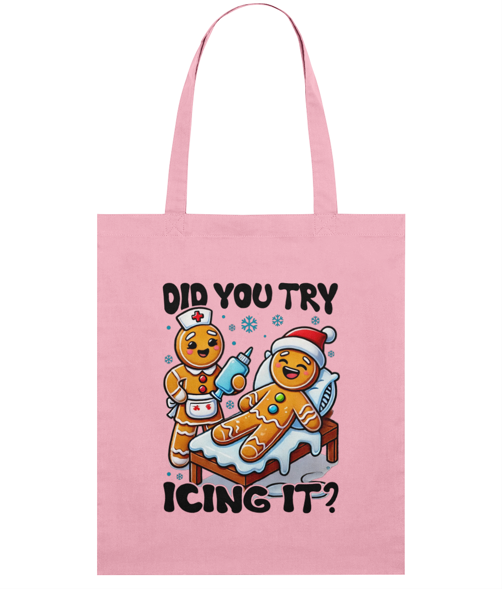 Sacoșă din Bumbac „Did you try icing it?” | Light Tote Bag - imagine 5