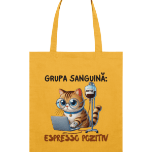 Sacoșă subtire din bumbac „Grupa Sanguină: Espresso Pozitiv”