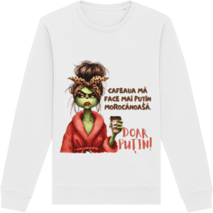 Bluză unisex „Cafeaua mă face mai puțin morocănoasă”