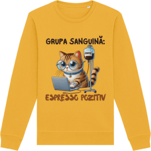 Bluza unisex „Grupa Sanguină Espresso Pozitiv”
