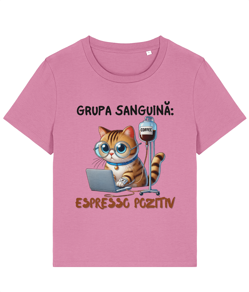 Tricou damă „Grupa Sanguină Espresso Pozitiv” - imagine 6