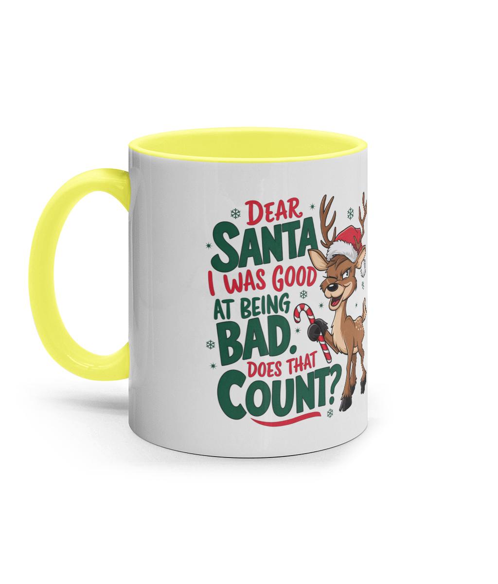 Cană Ceramică Albă Colorată La Interior „Dear Santa, I was good” - imagine 4