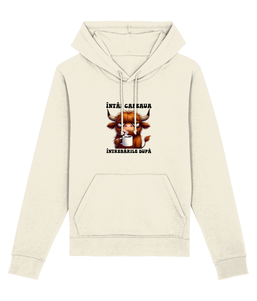 Hanorac Unisex „Întâi Cafeaua, Întrebările După” - imagine 4