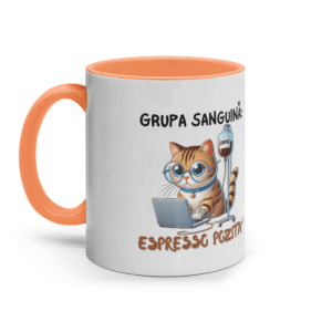 Cană cu Interior Colorat „Grupa Sanguină: Espresso Pozitiv”