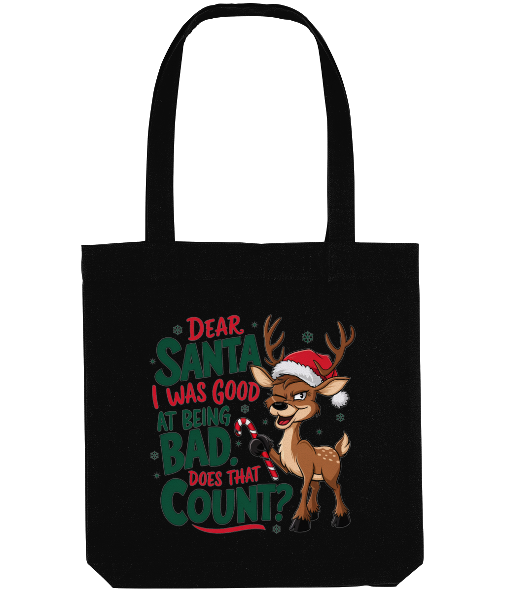 Sacoșă din Bumbac „Dear Santa, I was good” | Tote Bag - imagine 4