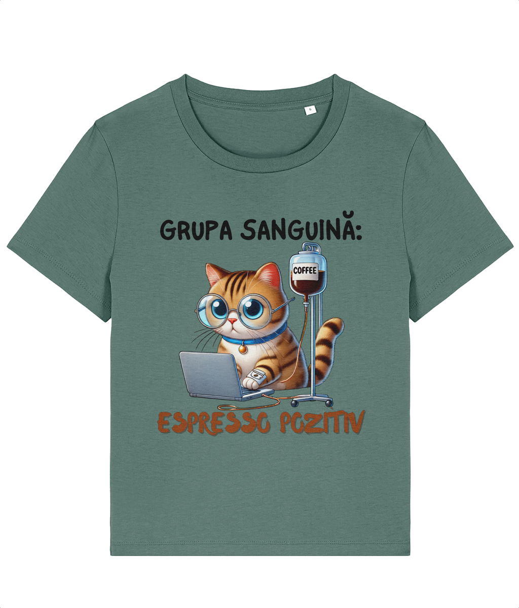 Tricou damă „Grupa Sanguină Espresso Pozitiv” - imagine 5