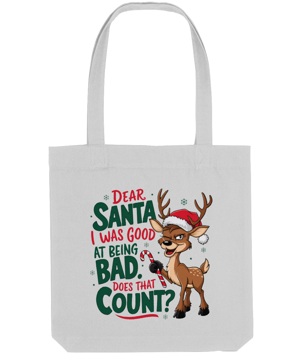 Sacoșă din Bumbac „Dear Santa, I was good” | Tote Bag - imagine 3