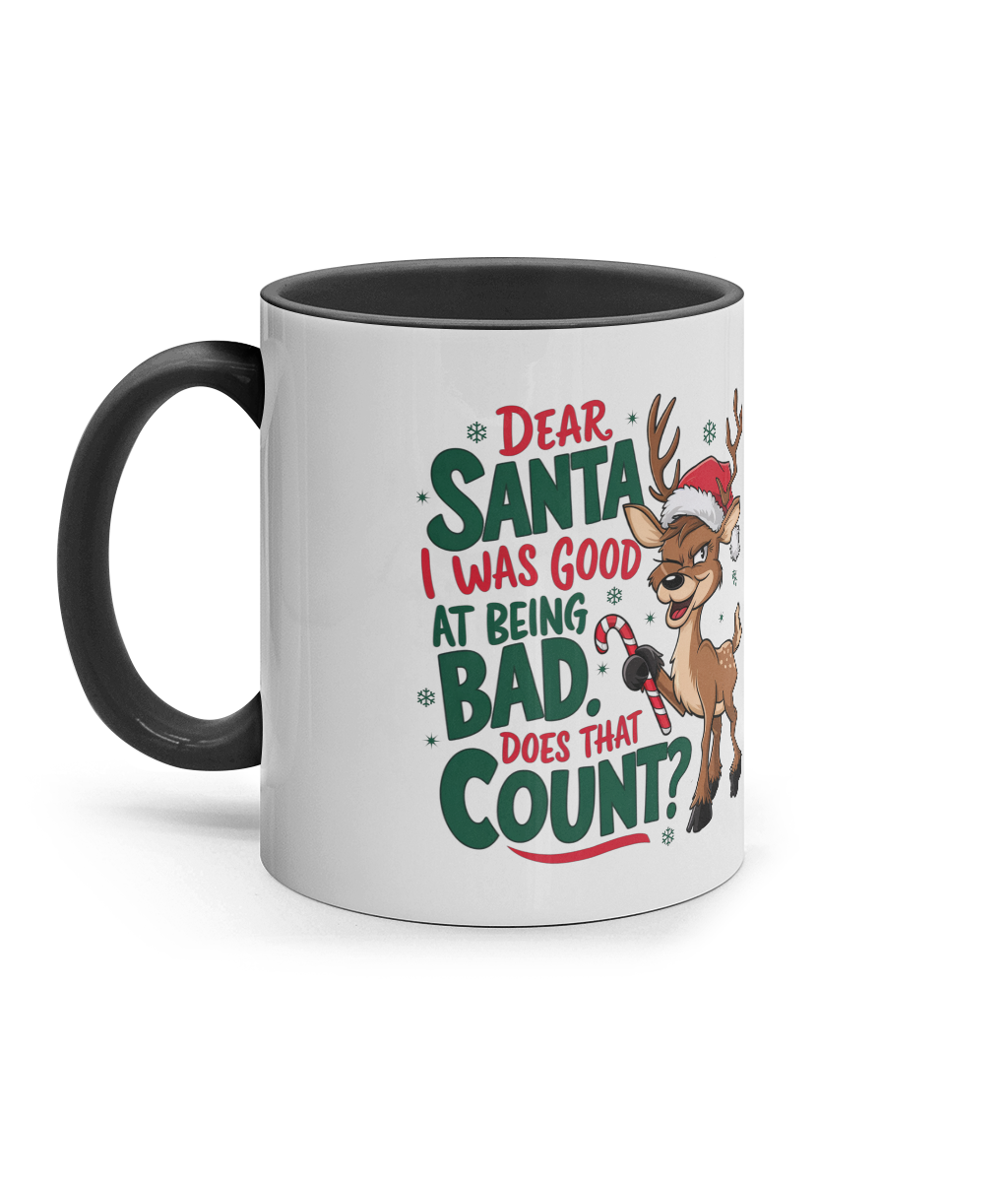 Cană Ceramică Albă Colorată La Interior „Dear Santa, I was good” - imagine 7