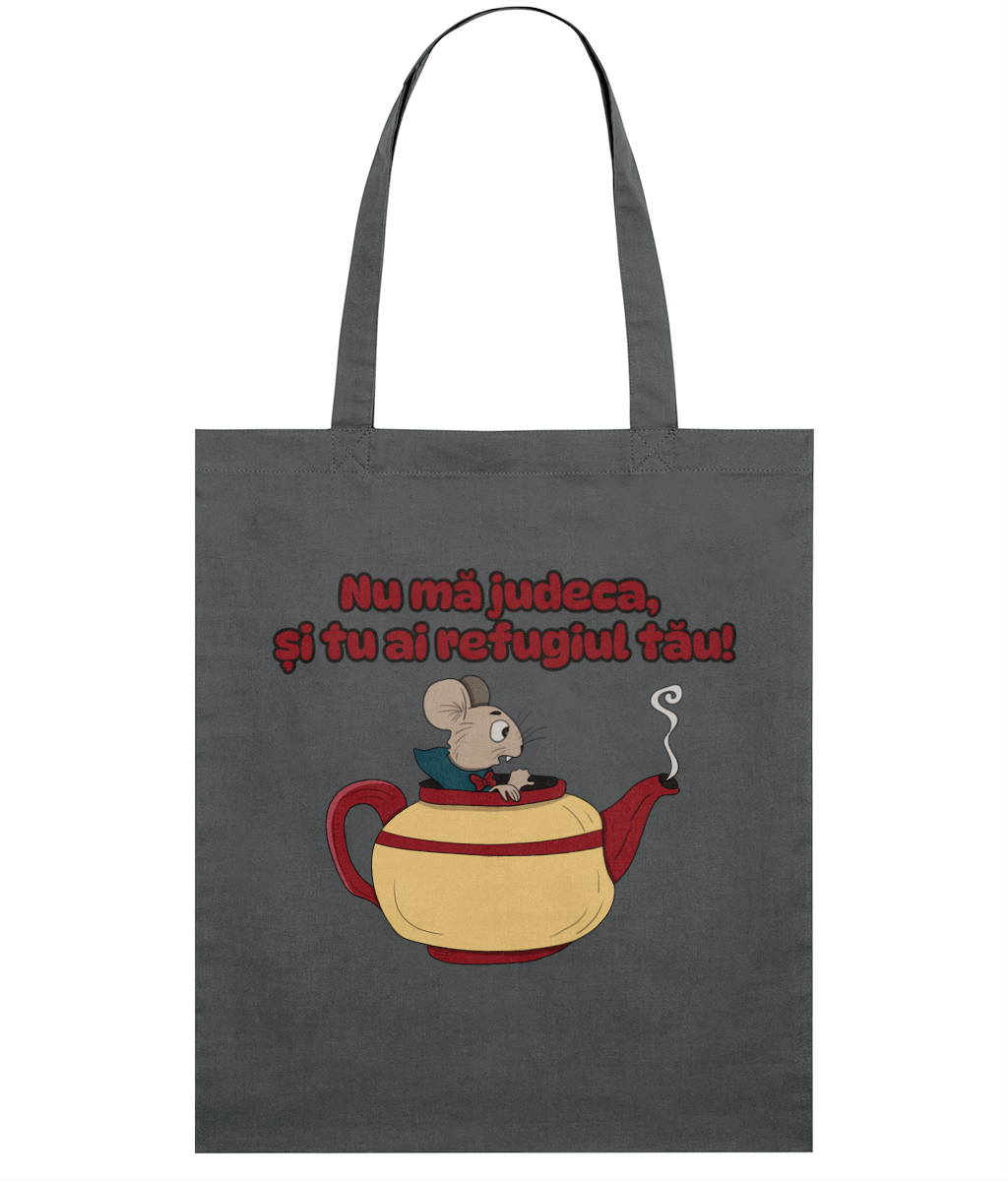 Sacoșă din bumbac „Nu mă judeca, și tu ai refugiul tău”