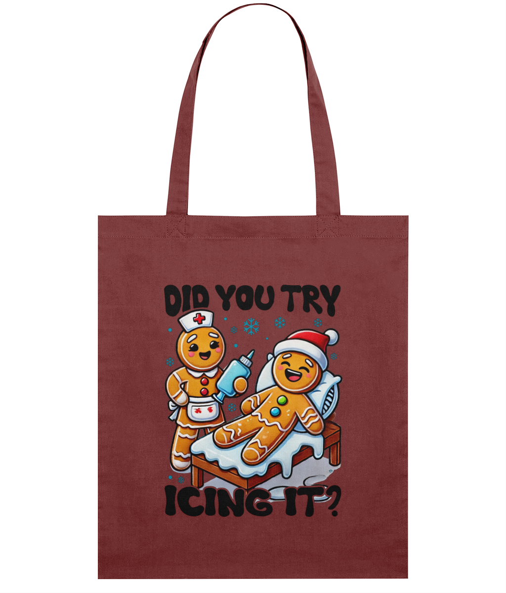 Sacoșă din Bumbac „Did you try icing it?” | Light Tote Bag - imagine 6