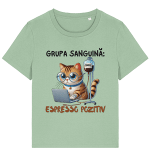 Tricou damă „Grupa Sanguină Espresso Pozitiv”