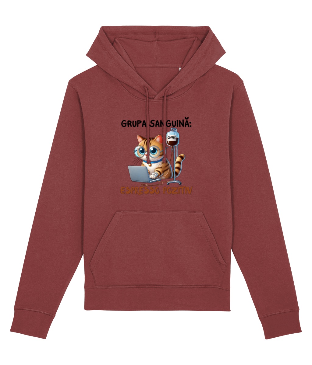 Hanorac Unisex „Grupa Sanguină Espresso Pozitiv” - imagine 9
