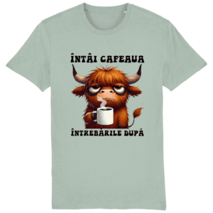 Tricou Bărbați „Întâi Cafeaua, Întrebările După”