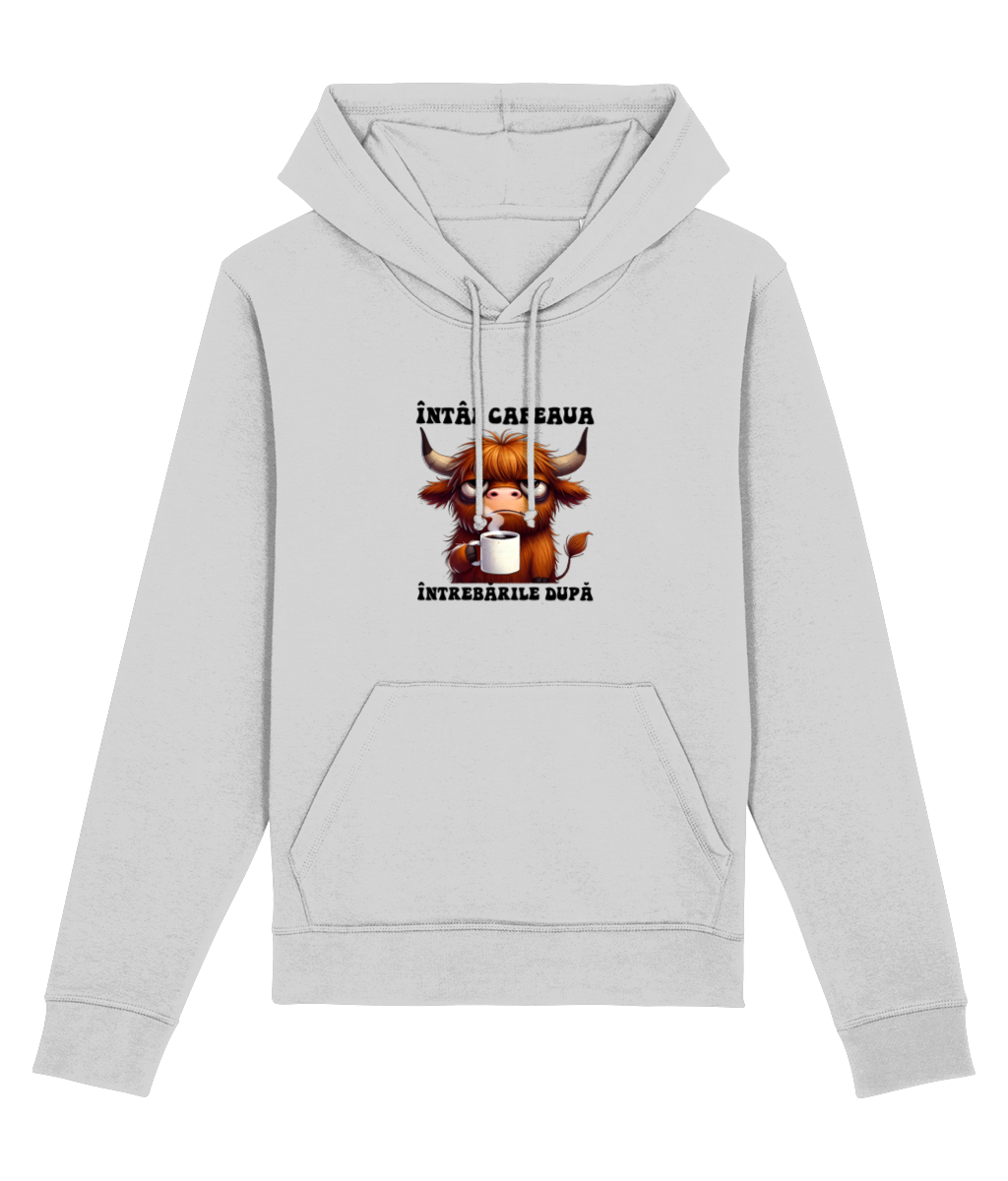 Hanorac Unisex „Întâi Cafeaua, Întrebările După” - imagine 5