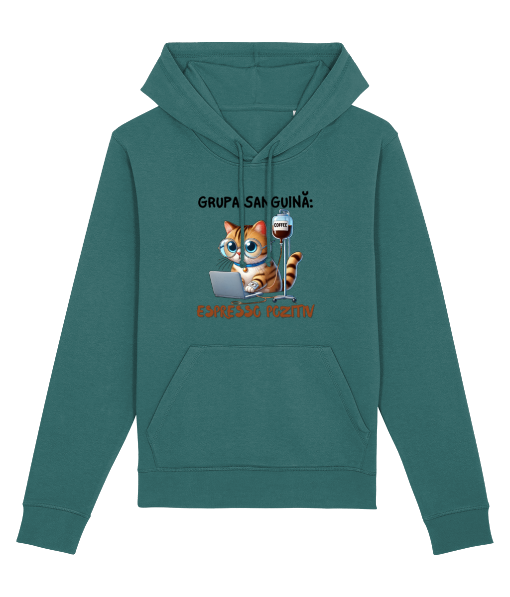 Hanorac Unisex „Grupa Sanguină Espresso Pozitiv” - imagine 2