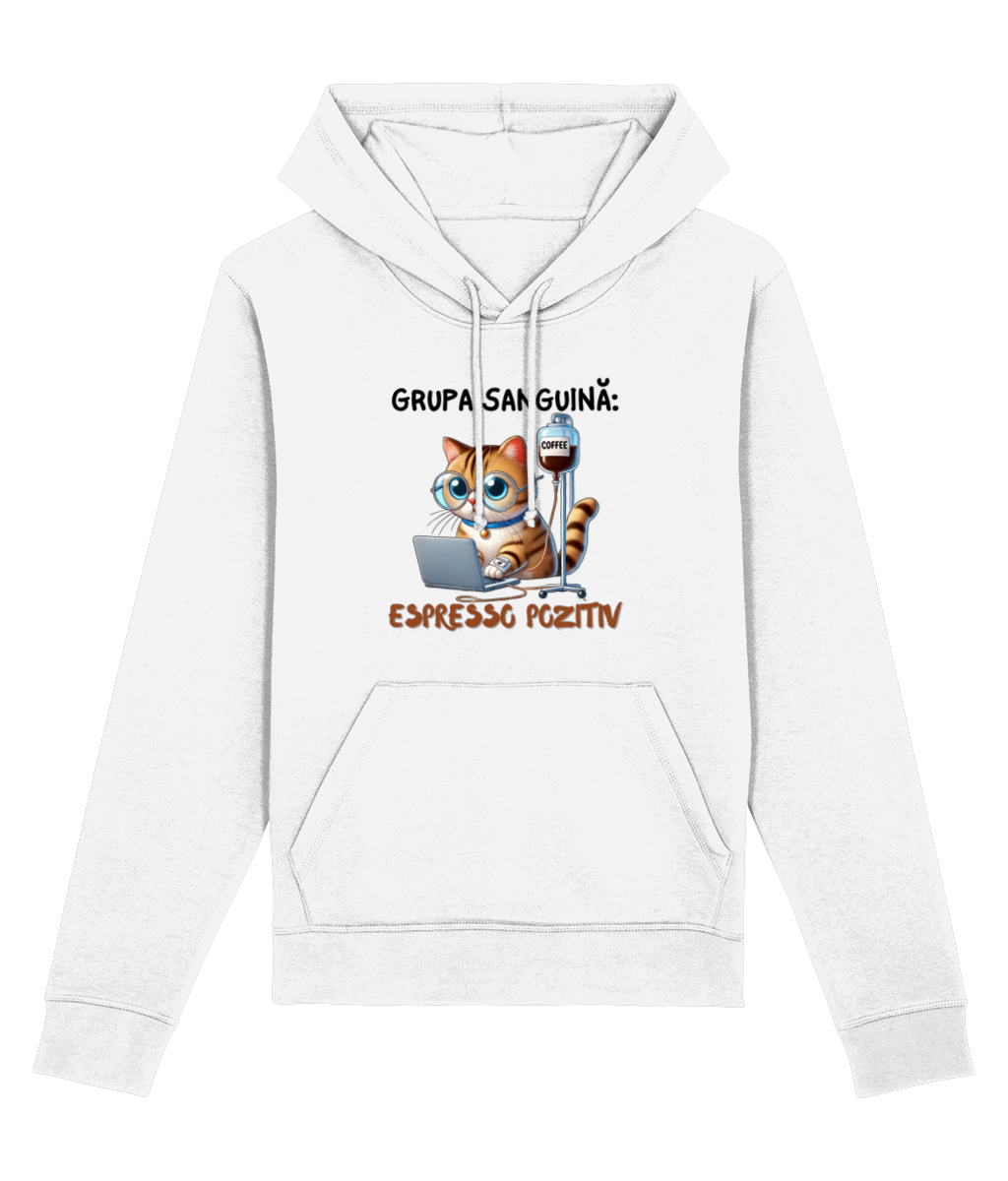 Hanorac Unisex „Grupa Sanguină Espresso Pozitiv” - imagine 3