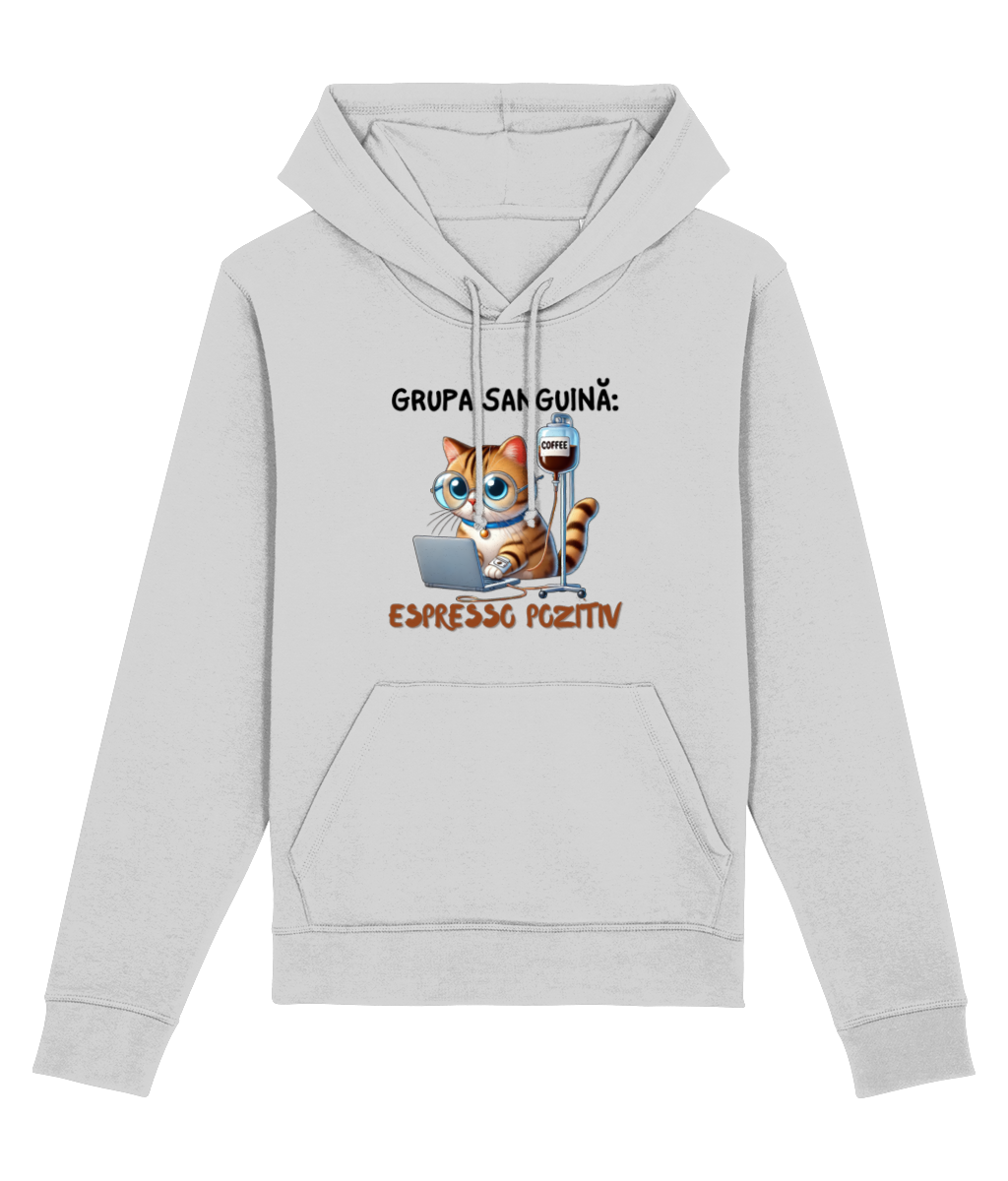 Hanorac Unisex „Grupa Sanguină Espresso Pozitiv” - imagine 6