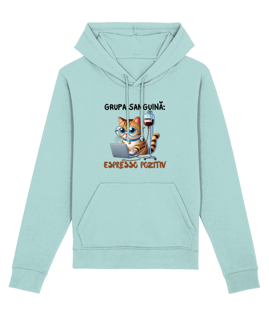 Grupa Sanguină Espresso Pozitiv – Hanorac Unisex Cadou amuzant iubitorii de cafea