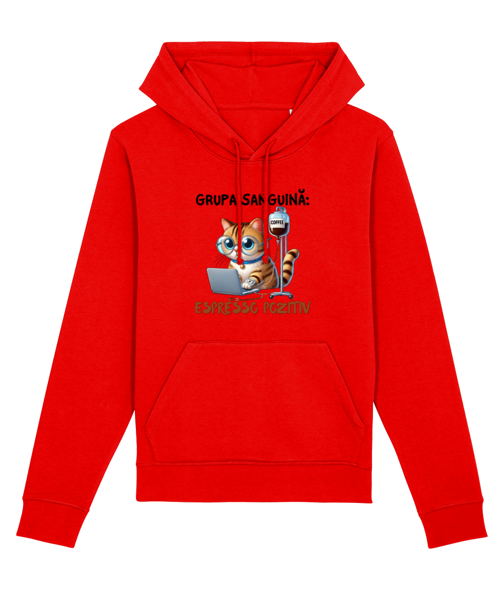 Hanorac Unisex „Grupa Sanguină Espresso Pozitiv” - imagine 4