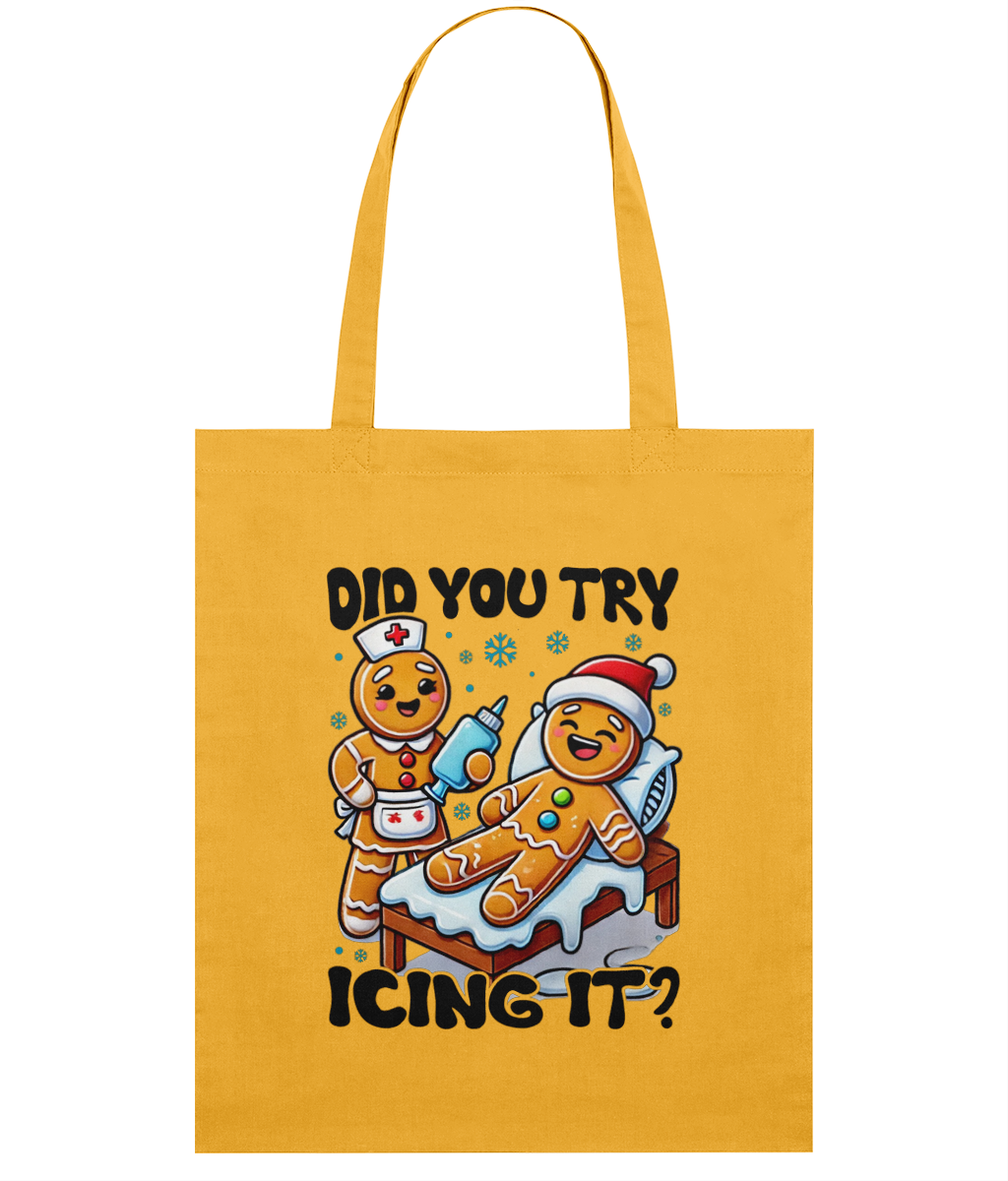Sacoșă din Bumbac „Did you try icing it?” | Light Tote Bag - imagine 3