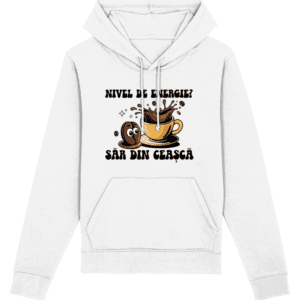 Hanorac Unisex „Nivel de energie? Săr din ceașcă”