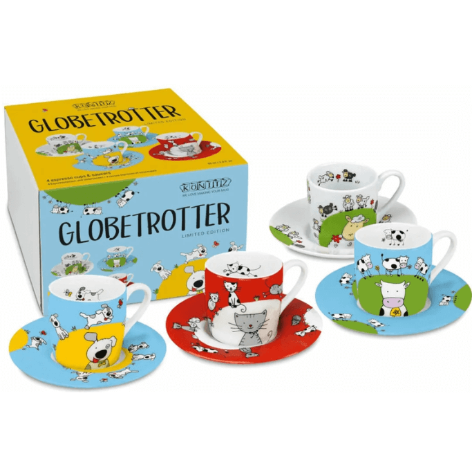 Set cesti espresso globetrotter cu farfurii