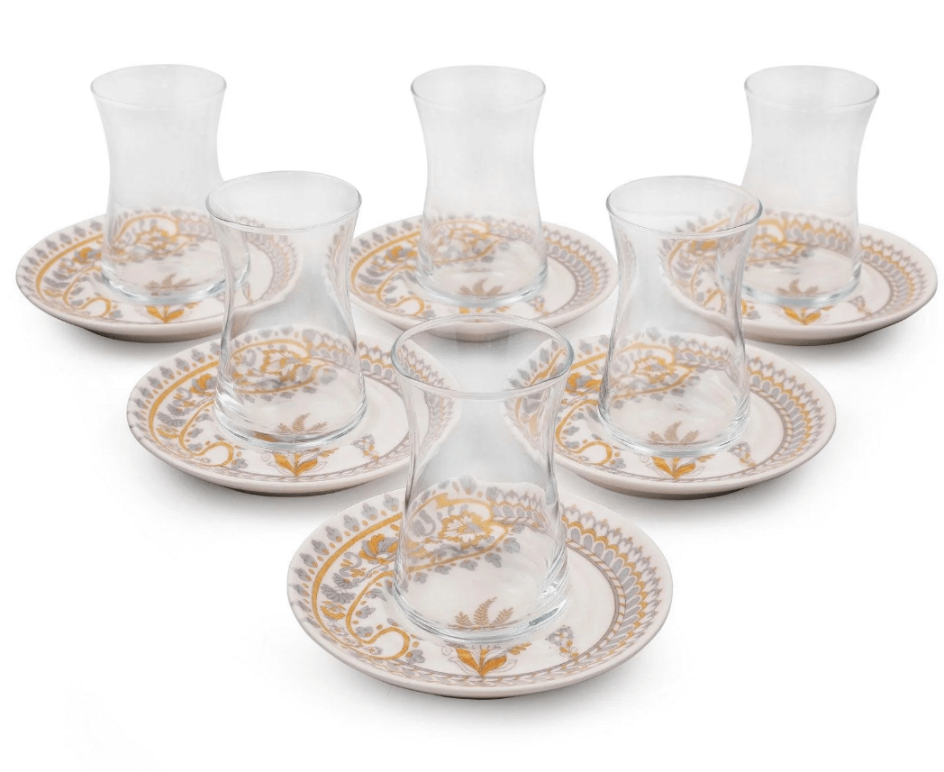 Set de Căni de Ceai și Farfuriuțe în Stil Otoman