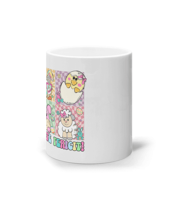 Cană ceramică albă „Paște fericit!” - imagine 2