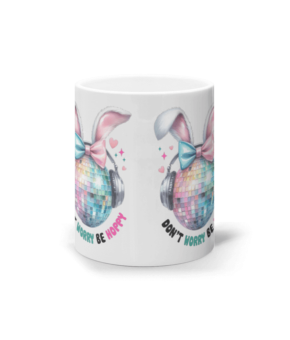 Cană ceramică albă „Don't worry be hoppy” - imagine 2