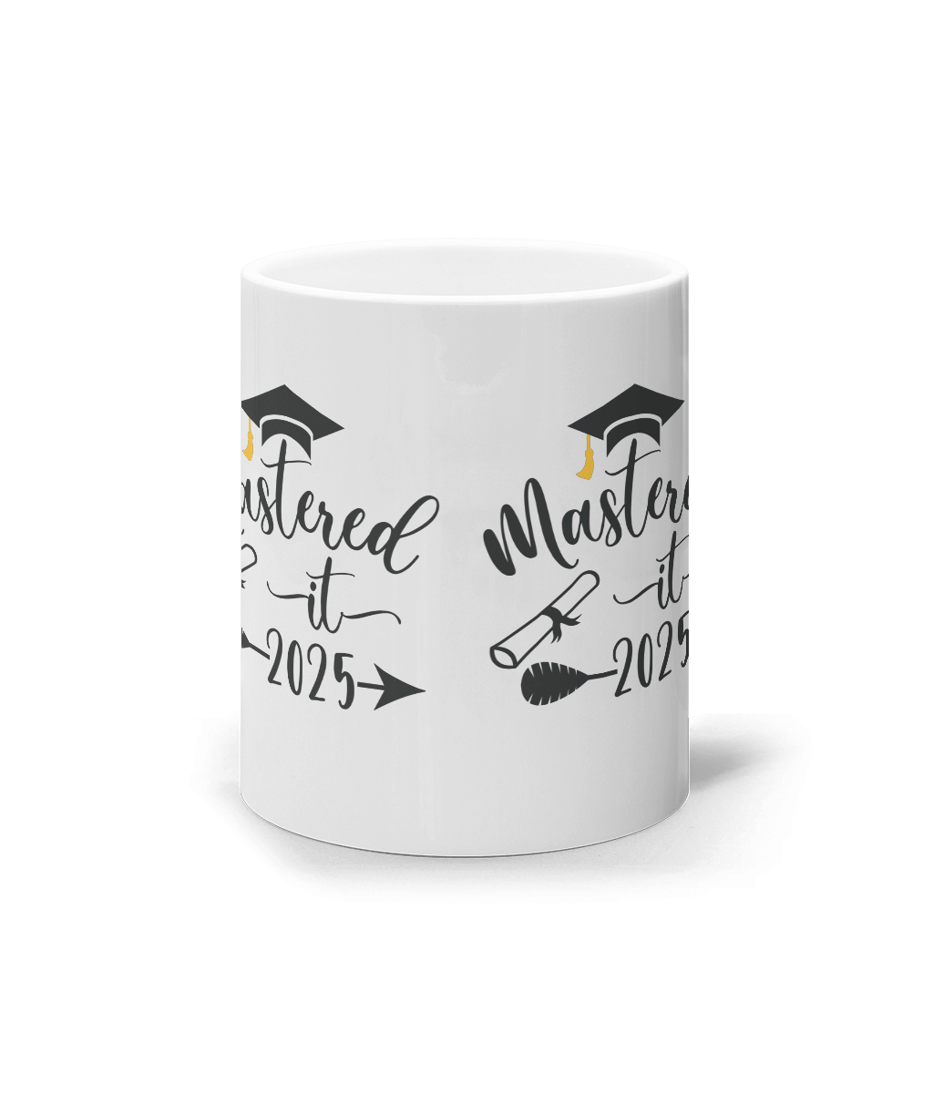 Cana ceramica alba cadou persinalizat amuzant pentru promotia 2025 licenta master liceu baieti fete