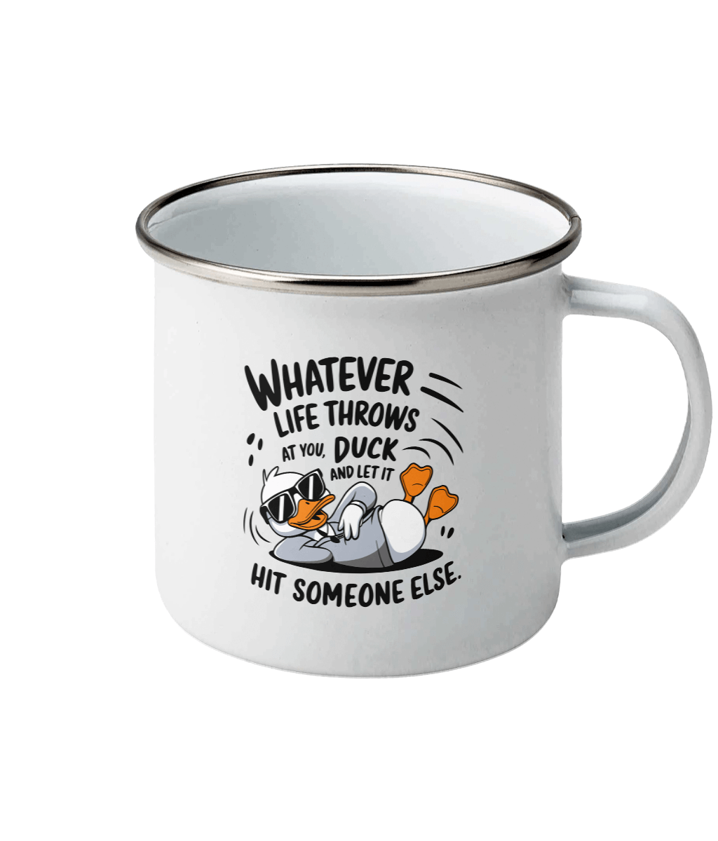 Cană emailată „Whatever life throws at you, duck” - imagine 2