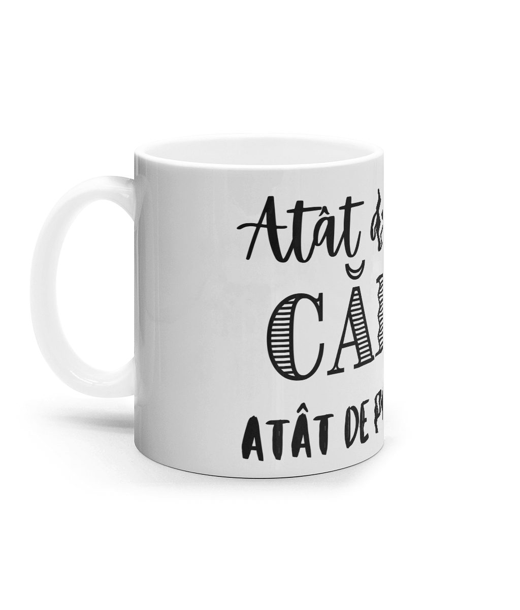Cană ceramică albă „Atât de multe cărți, atât de puțin timp” - imagine 2
