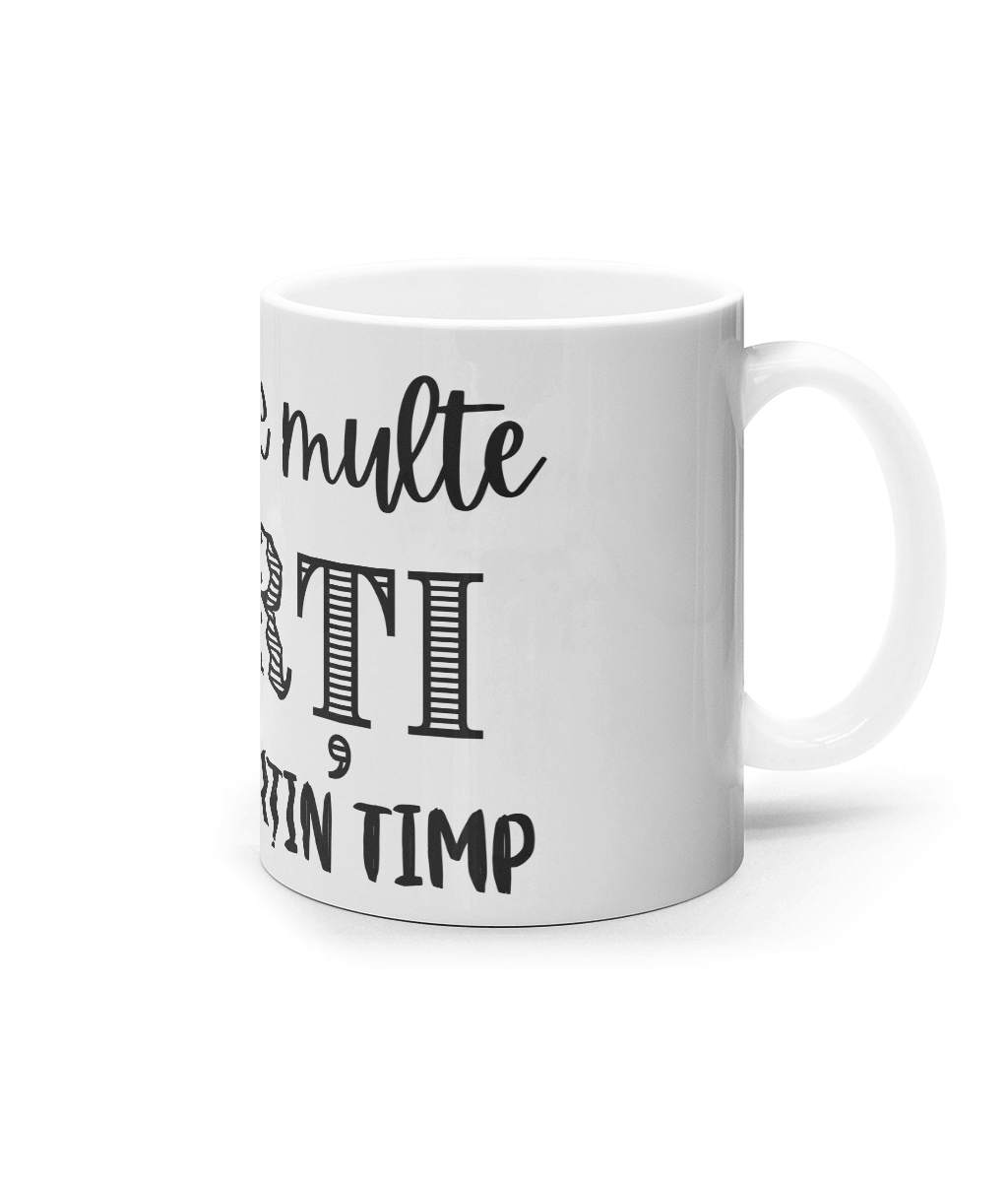 Cană ceramică albă „Atât de multe cărți, atât de puțin timp” - imagine 3