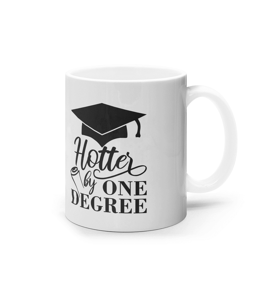 Cană ceramică albă „Hotter by one degree” - imagine 3