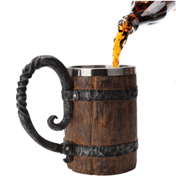 Halba de bere Rustică din Lemn & Inox – Gustul autentic al tradiției