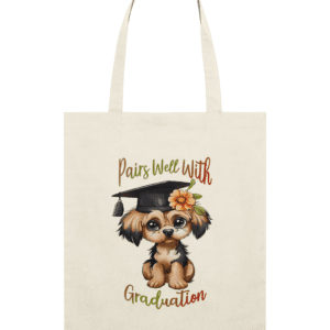 Sacoșă din bumbac „Pairs Well With Graduation”