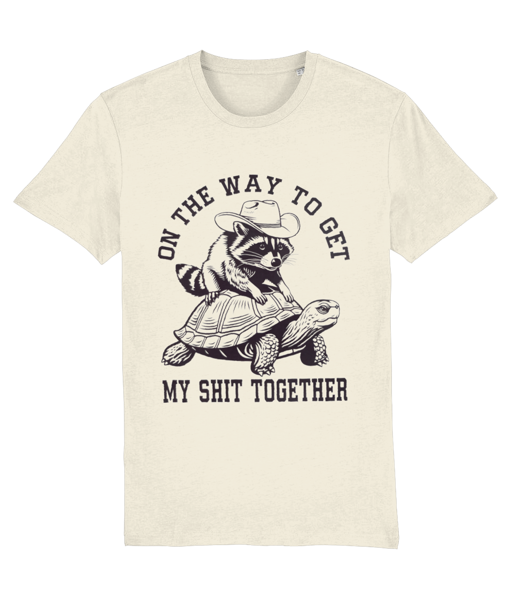 Tricou barbati cadou amuzant personalizat pentru iubitorii de sarcasm si umor on the way to get my shit together